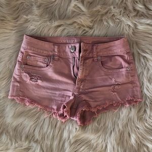 American Eagle Rose Colored Stretch Shorts